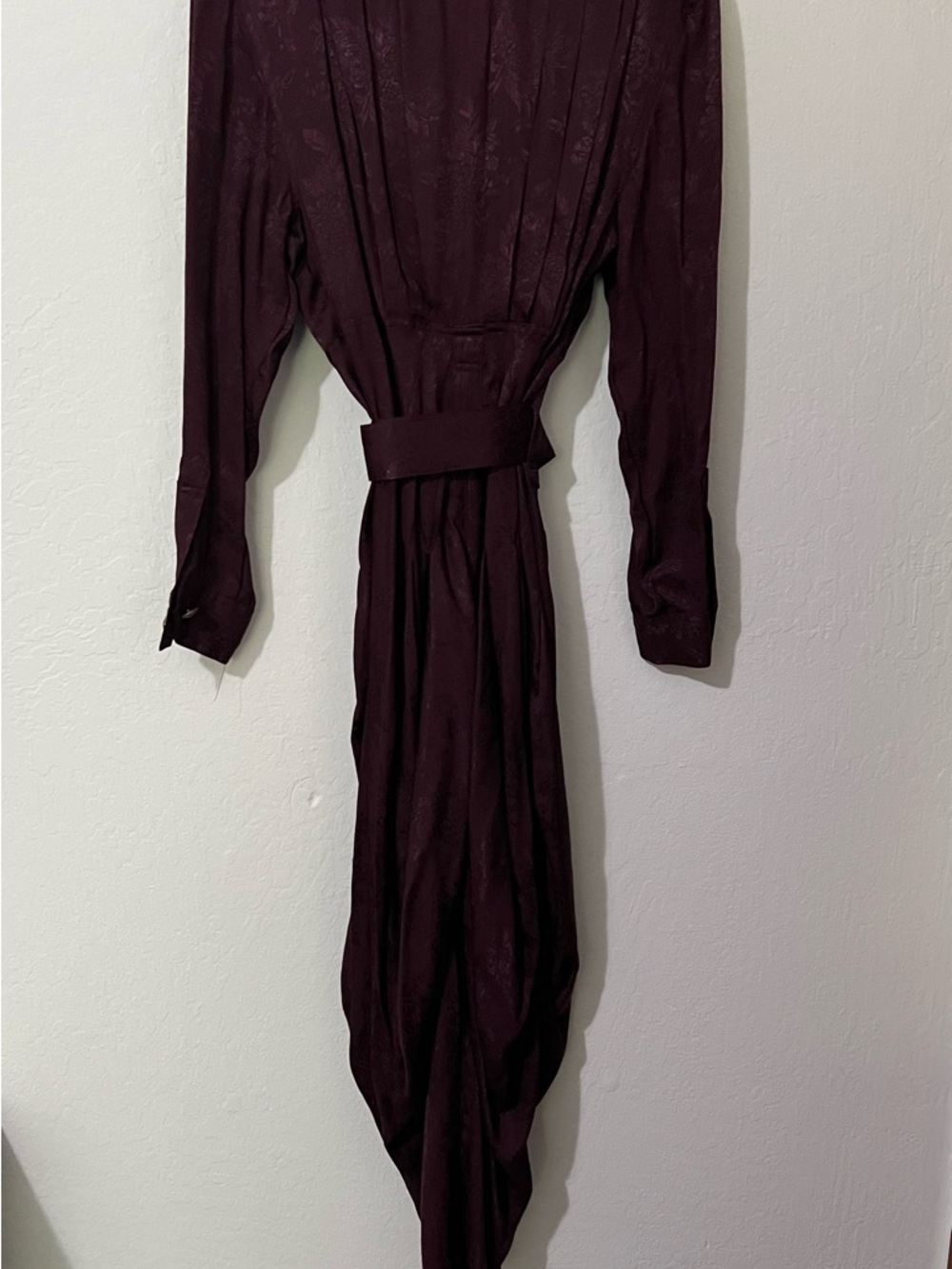 Karen Alexander Vintage Button-Front Burgundy Dress with Belt With Original Tags - Picture 6 of 13